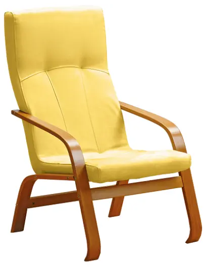 RO - 09 křeslo čalouněné koženkou Oto, dřevěné OTO ZO 2 - koženka žlutá písková